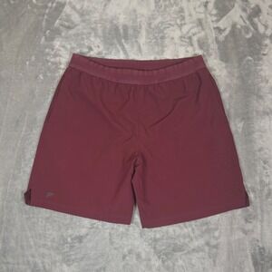 Fabletics Training Shorts Mens L Burgundy 7" Inseam Lined Athletic Gym Run